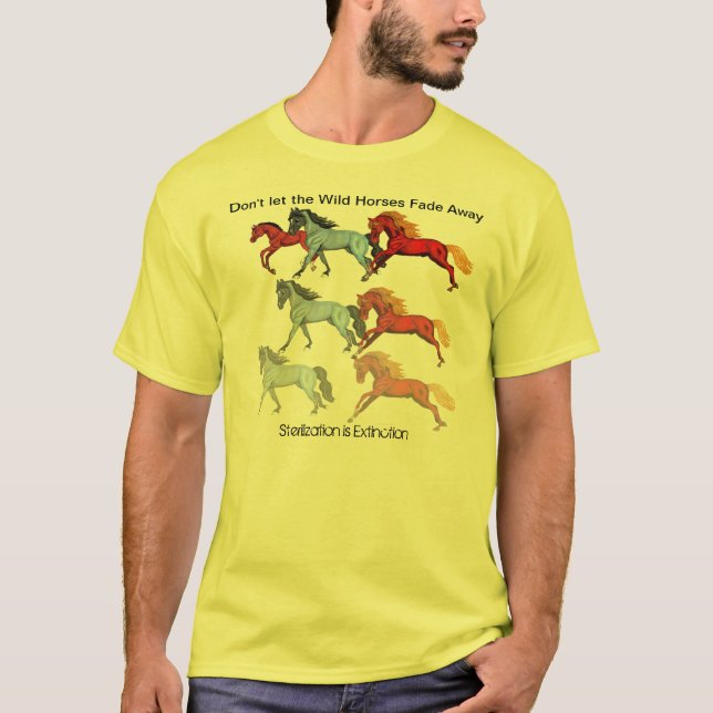 T-shirt de effacement de chevaux sauvages (Devant)