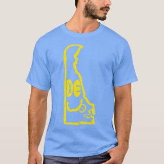 T-shirt DE Eyes Delaware Grunge Souriant Visage noir Backg