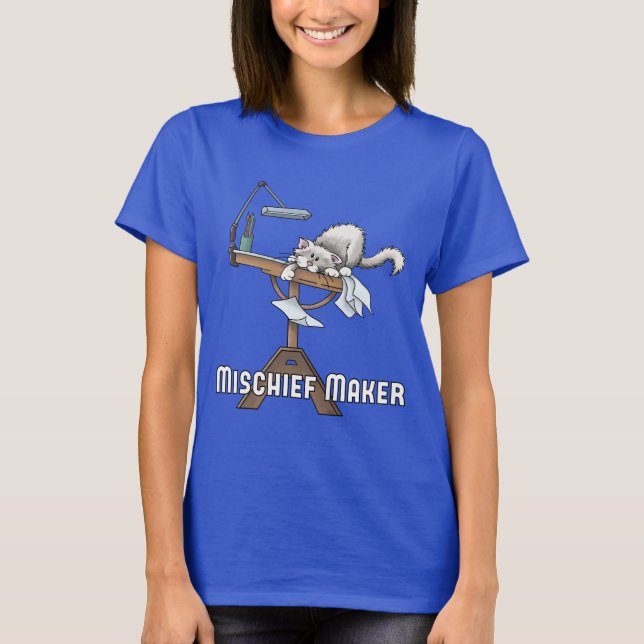 T-shirt de fabricant de trompe de chat blanc (Devant)