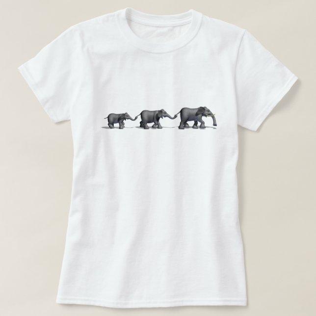 T-shirt de famille d'éléphant (Design devant)