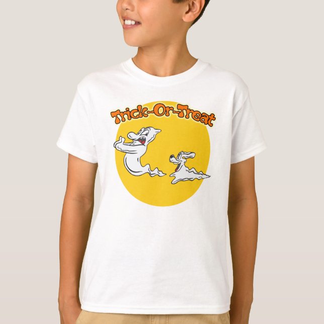 T-shirt de fantôme et de chien de fantôme (Devant)