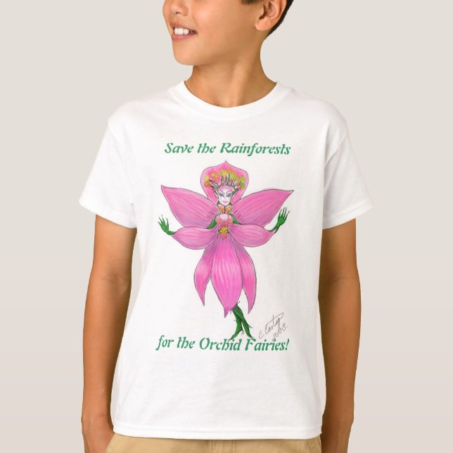 T-shirt de fée d'orchidée de forêt tropicale (Devant)
