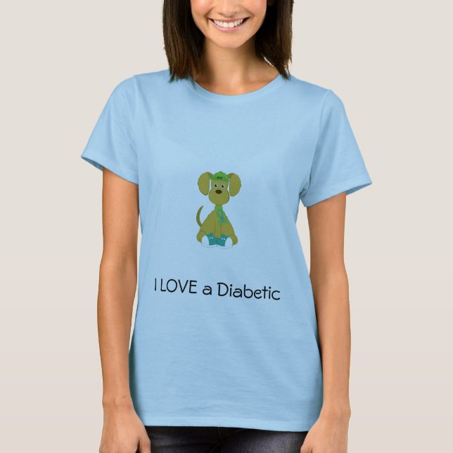T-shirt de femmes de chien de diabète (Devant)