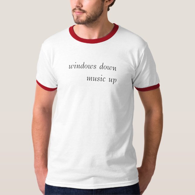 T-shirt de fenêtres musique vers le bas (Devant)