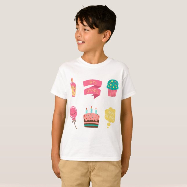 T-shirt de fête d'anniversaire (Devant entier)