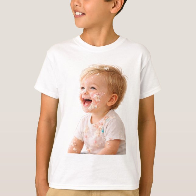 T-Shirt de fête d'anniversaire bébé Cake Smash en  (Devant)