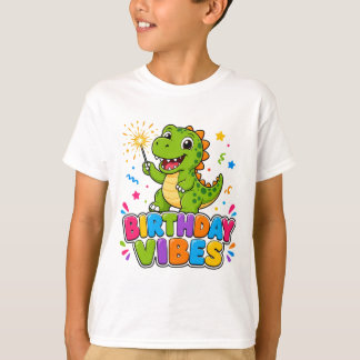 T-shirt de fête d'anniversaire Cute T-Rex pour enf