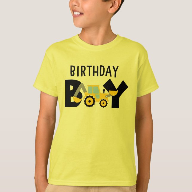 T-shirt de fête d'anniversaire de construction pou (Devant)