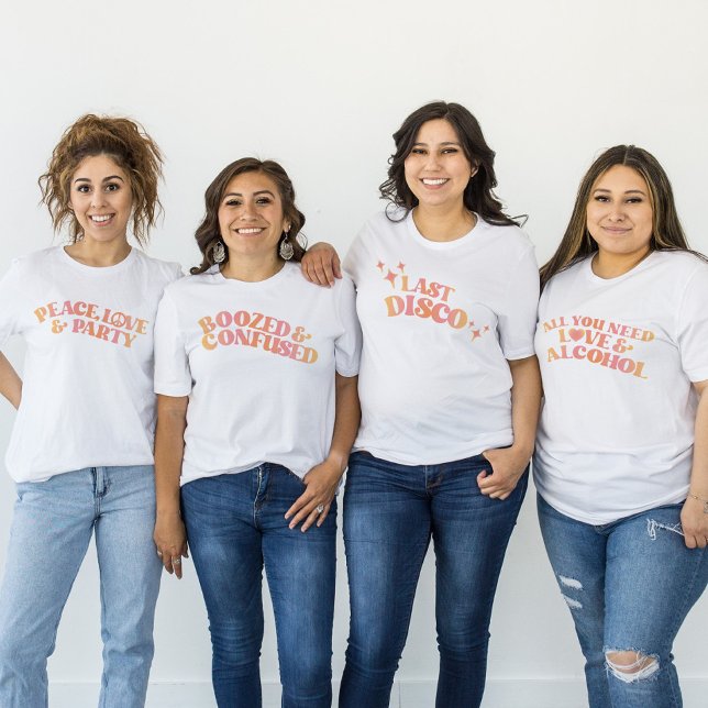 T-shirt de fête de bachelorette disco dernier rétr (Créateur téléchargé)