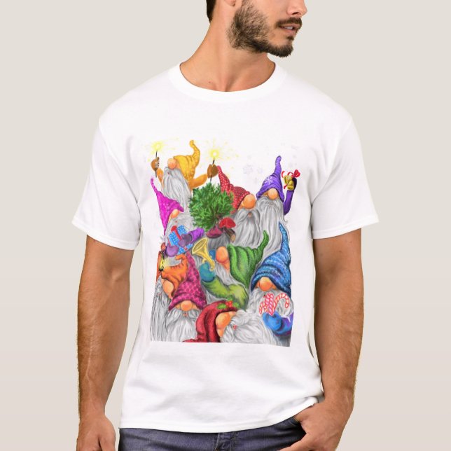 T-Shirt de fête de Gnome de Noël (Devant)