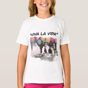 T-shirt de fête de squelette coloré Viva La Vida