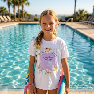 T-shirt de fête rayé Au revoir l'école Bonjour la 