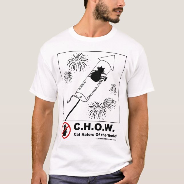 T-shirt de feux d'artifice de haineux de chat (Devant)