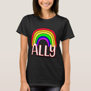 T-shirt de fierté arc-en-ciel et cœur mignon allié