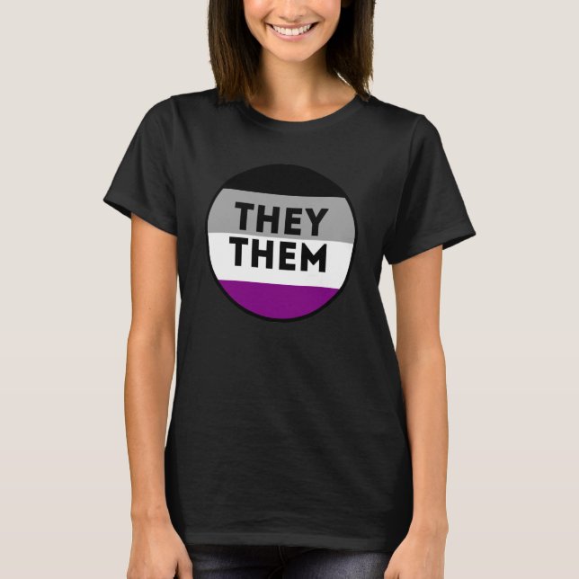 T-Shirt de Fierté Asexuel Ils/Elles (Devant)