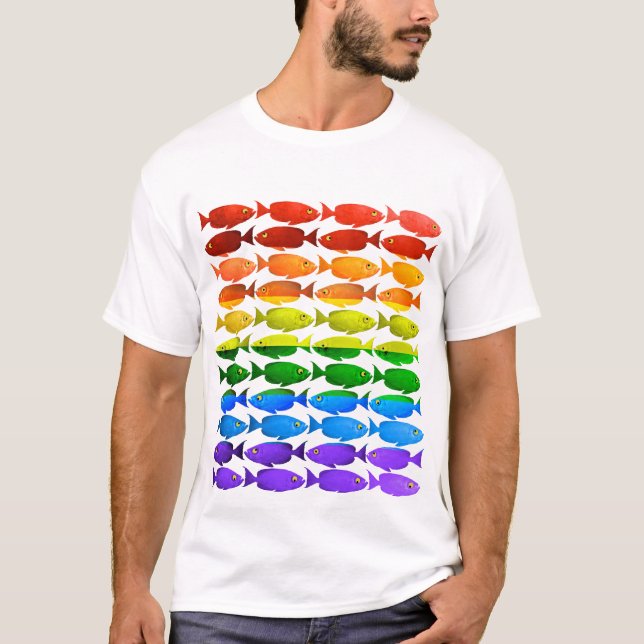 T-shirt de fierté de poissons d'arc-en-ciel (Devant)
