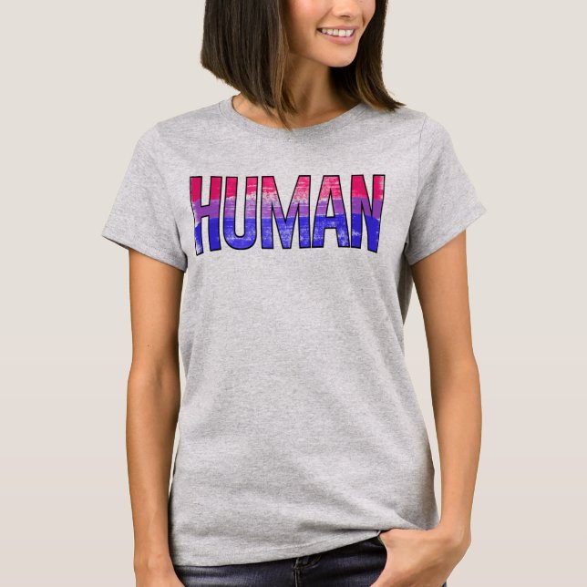 T-Shirt de Fierté Humaine Bisexuelle (Devant)