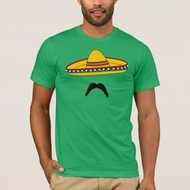 T-shirt de fiesta de Cinco De Mayo de moustache et (Devant)