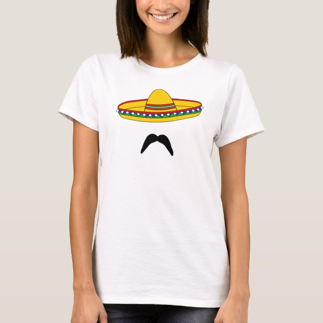 T-shirt de fiesta de Cinco De Mayo de moustache et (Devant)