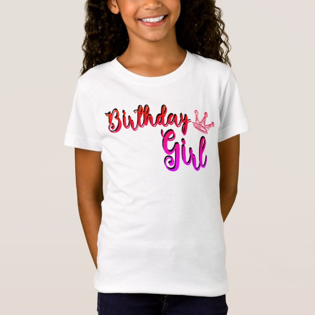 T-shirt de fille d'anniversaire  (Devant)