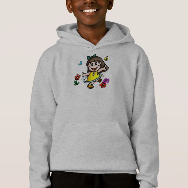 T-shirt de fille de cercle de danse polynésienne (Devant)