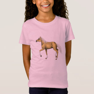 T-shirt de fille de cheval de palomino