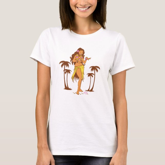T-shirt de fille de danse polynésienne (Devant)