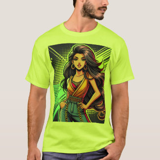 T-Shirt de fille de dessin audacieux et magnifique