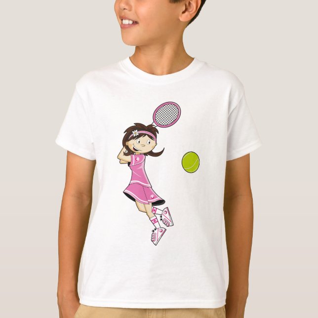 T-shirt de fille de tennis (Devant)