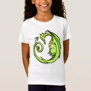 T-shirt de fille dragon vert endormi
