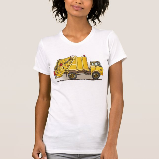 T-shirt de filles de construction du camion à (Devant)