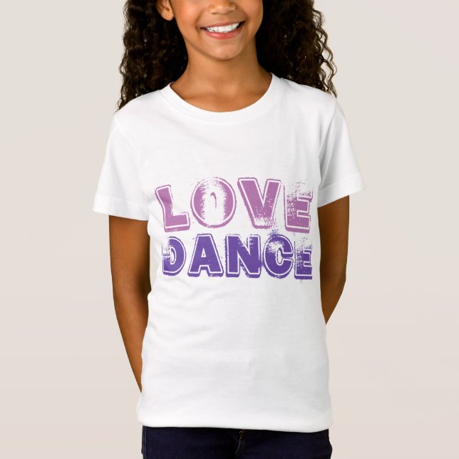 T-shirt de filles de danse d'amour (Devant)