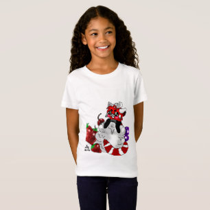 T-shirt de filles de panda rouge de bonbon