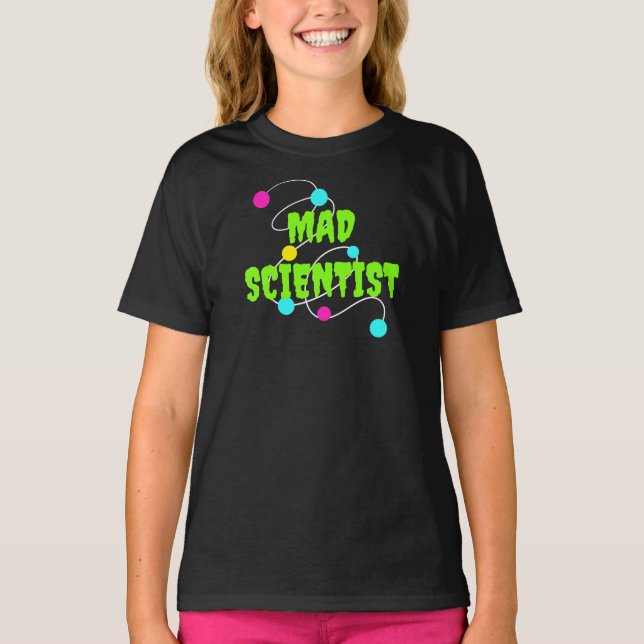 T-shirt de filles de scientifique folle (Devant)