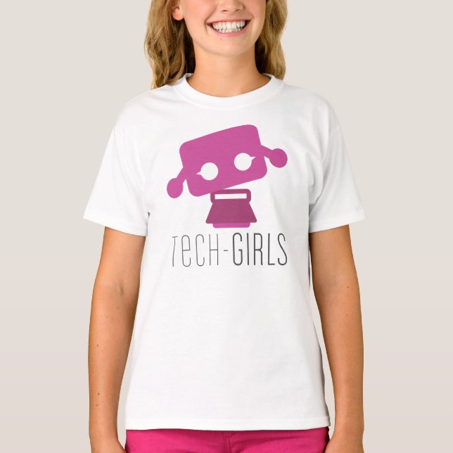 T-shirt de filles de technologie avec le point (Devant)