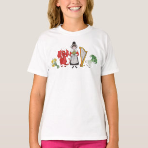 T-shirt de filles : Harpe de poireaux de dragon de