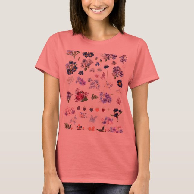 T-shirt de fines herbes de dames de designes (Devant)