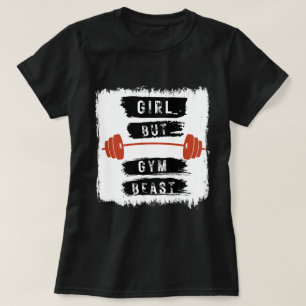T-shirt de fitness « Fille mais bête de gym »