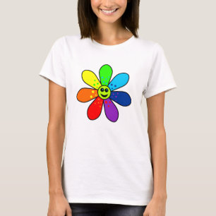 T-shirt de fleur d'arc-en-ciel
