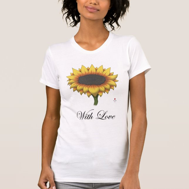 T-shirt de fleur de Sun (avec amour) (Devant)