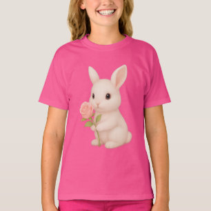 T-Shirt De Fleurs Portes De Lapin Mignonne