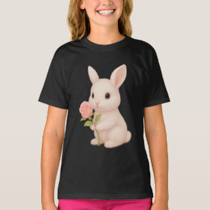 T-Shirt De Fleurs Portes De Lapin Mignonne