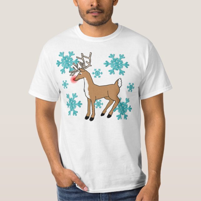 T-shirt de flocon de neige de Rudolph de Noël (Devant)