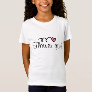 T-shirt de Flowergirl avec peu de coeur rose
