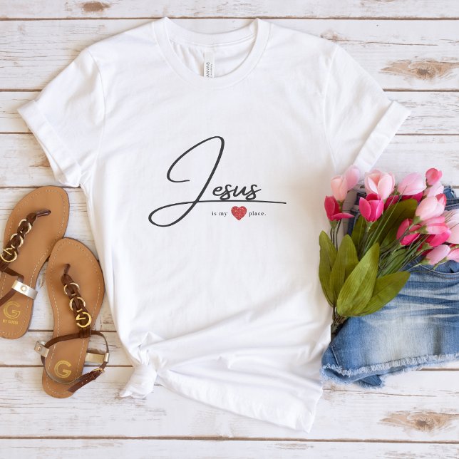 T-shirt de foi pour femmes | Jésus avec coeur (Créateur téléchargé)