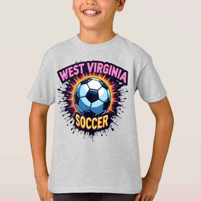 T-shirt de football pour enfants de Virginie-Occid (Devant)