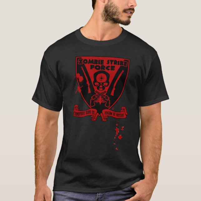 T-shirt de force de grève de zombi (Devant)