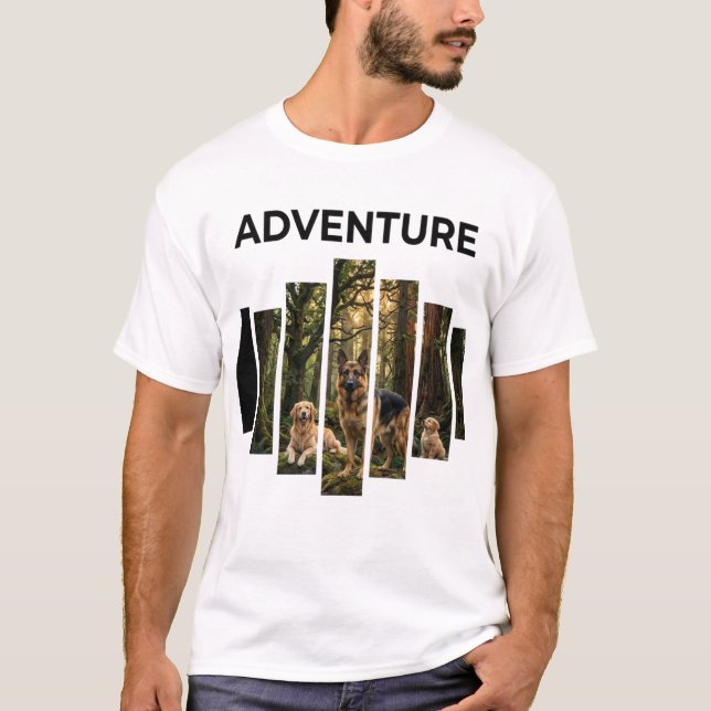 T-Shirt de forêt extérieur aventure avec chiens (Devant)
