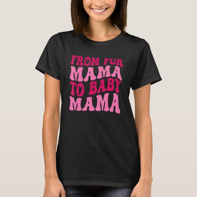 T-shirt De Fur Mama À Baby Mama Drôle Chien Maman Grossess (Devant)