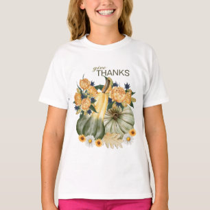 T-shirt de fusion florale de la récolte citrouille